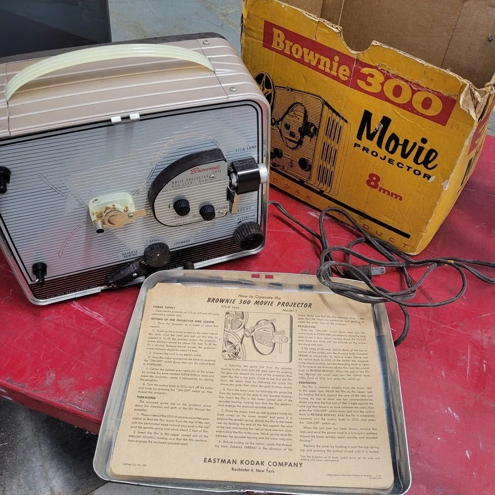 Vintage 1950's Kodak Brownie 300‎ Movie Projector 8mm - Retro Home Decor / Prop